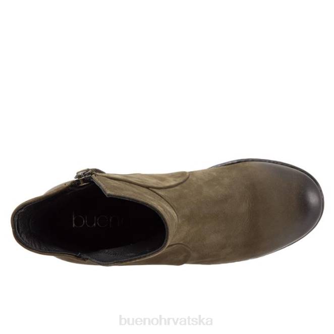 X88648 Bueno Footwear krivotvoriti žene vojnički zeleni nubuk čizme