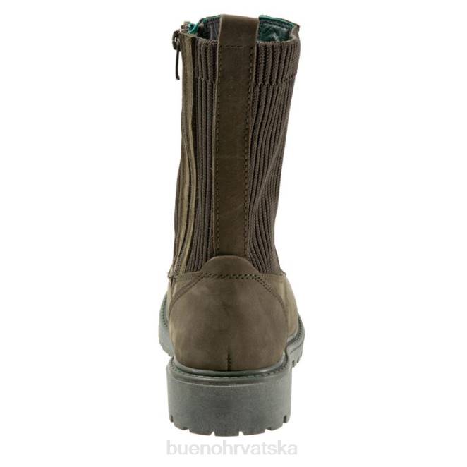 X88664 Bueno Footwear stela žene vojnički zeleni nubuk čizme
