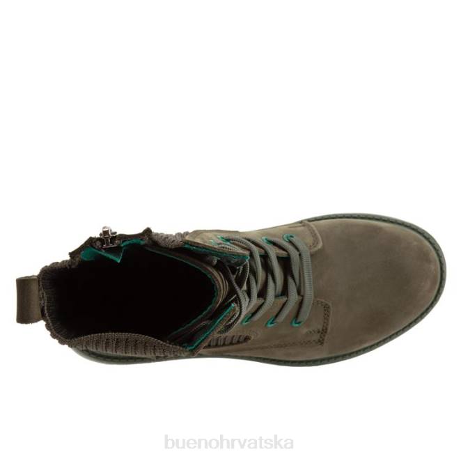 X88664 Bueno Footwear stela žene vojnički zeleni nubuk čizme