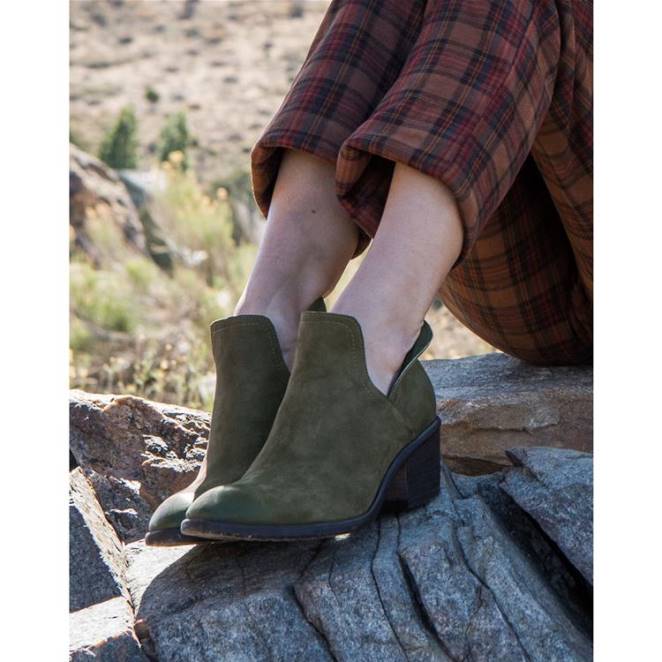 X88690 Bueno Footwear dylan žene vojnički zeleni nubuk čizme